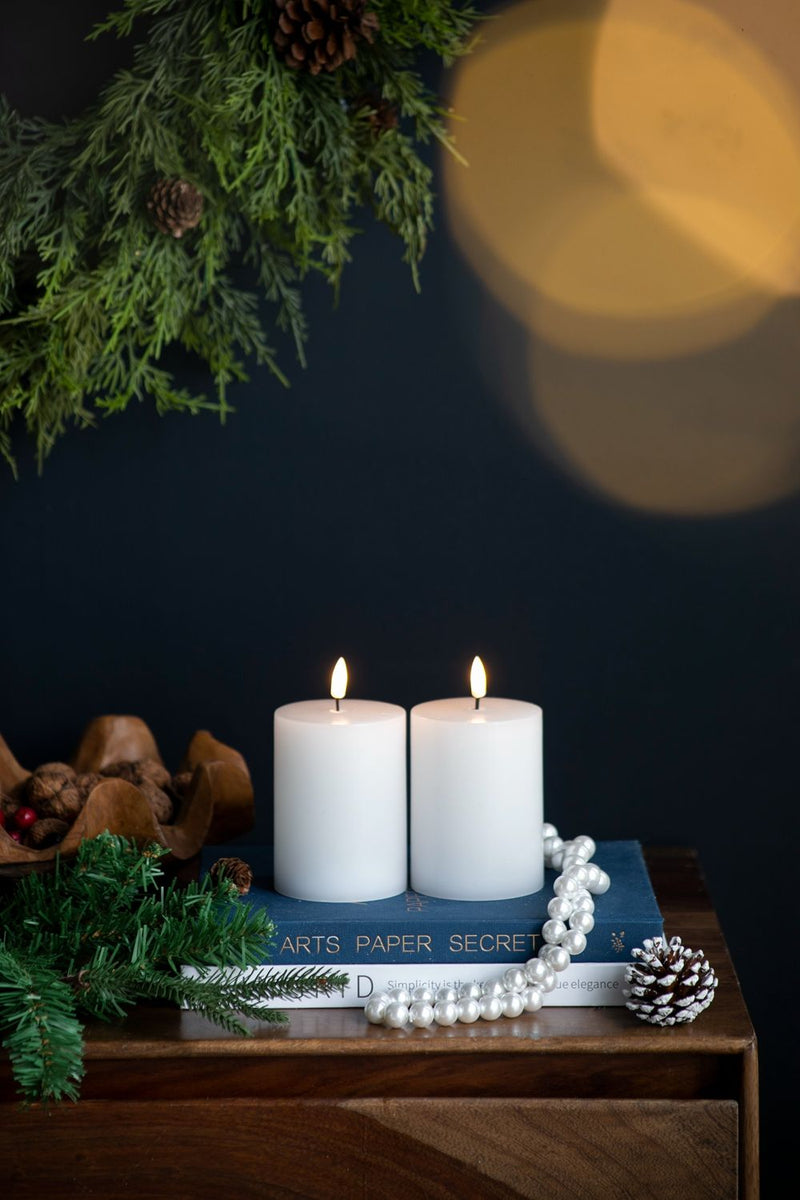 LED Candles With Wick And Remote Control Timer (Set of 2) - White