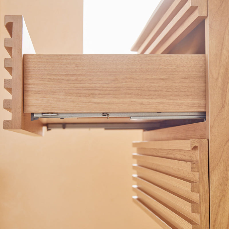 Wall Mounted & Floating Single Vanity With Ceramic Sink - Natural Walnut
