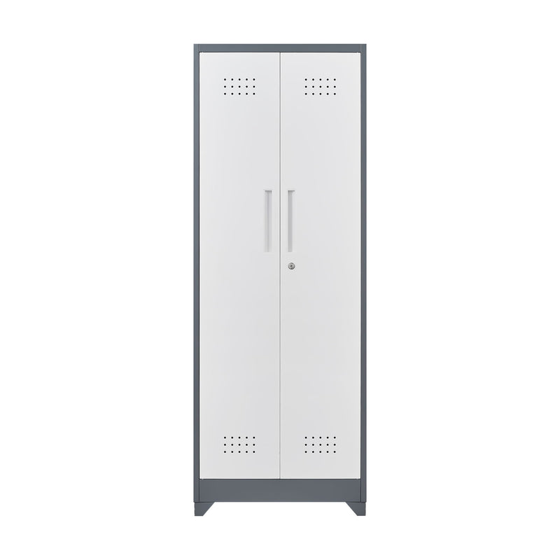 Lockers With Locking Doors, Adjustable Shelves, High Broom Tool Storage Cabinet