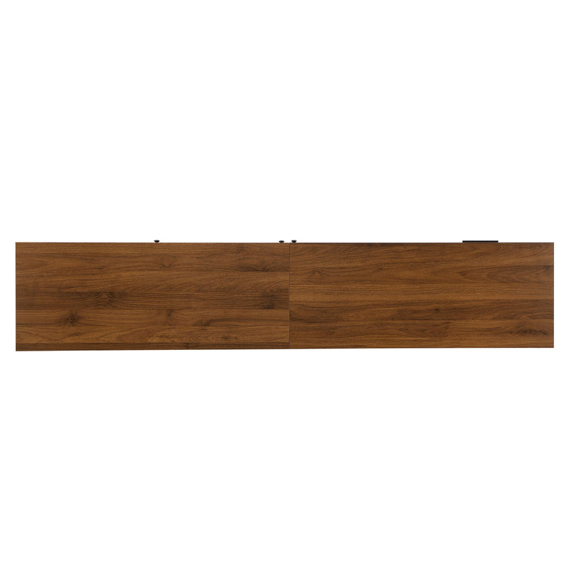 TV Stand, Media Console With 2 Drawers, Soft Closing Hinges, Adjustable Shelves - Walnut