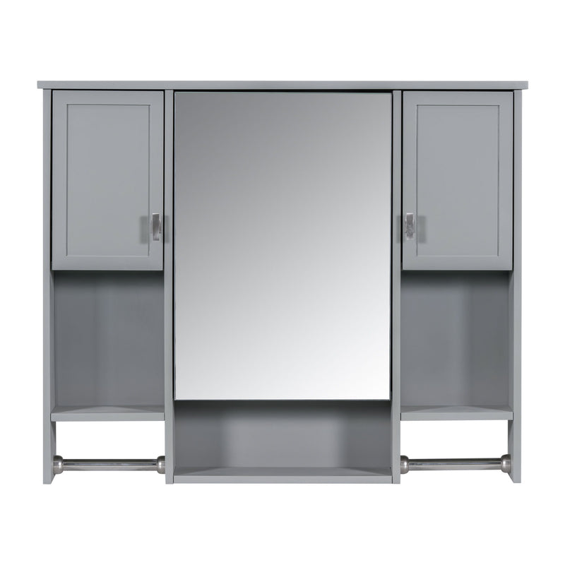 Wall Mounted Bathroom Storage Cabinet With Mirror, Medicine Cabinet With Towel Bar