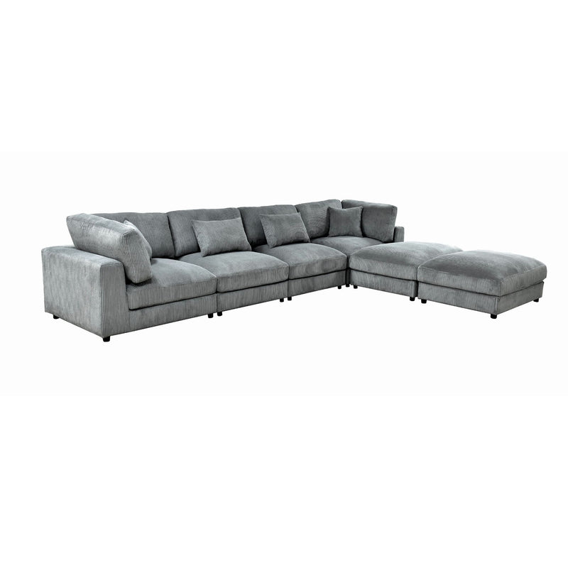 Upholstered Modular Sectional & Custom Configuration And Toss Pillows