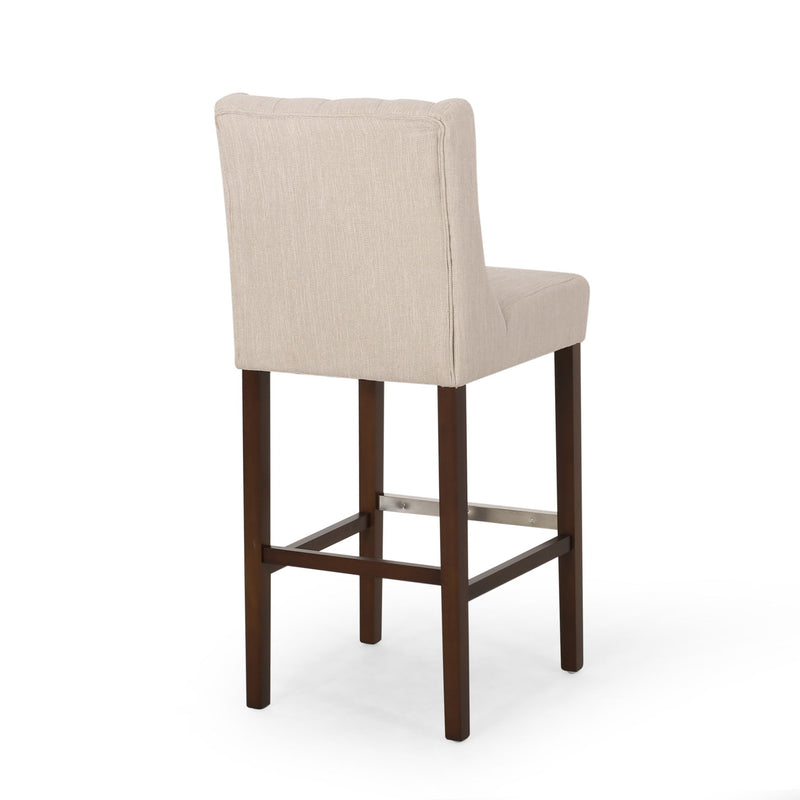 Solstara - Upholstered Dining Barstool With Button Tufted And Wing Back