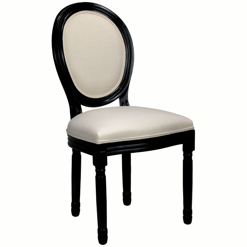 Dining Chairs Upholstered With Sponge Round Back (Set of 2) - Black