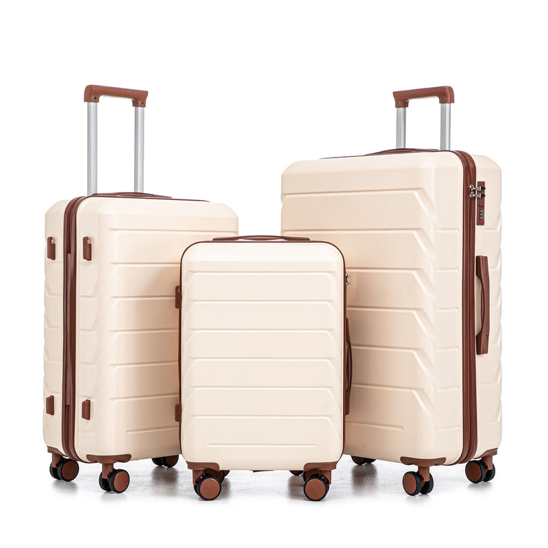 3 Pieces Set 20" / 24" / 28" Spinner Wheel Luggage With Combination Lock