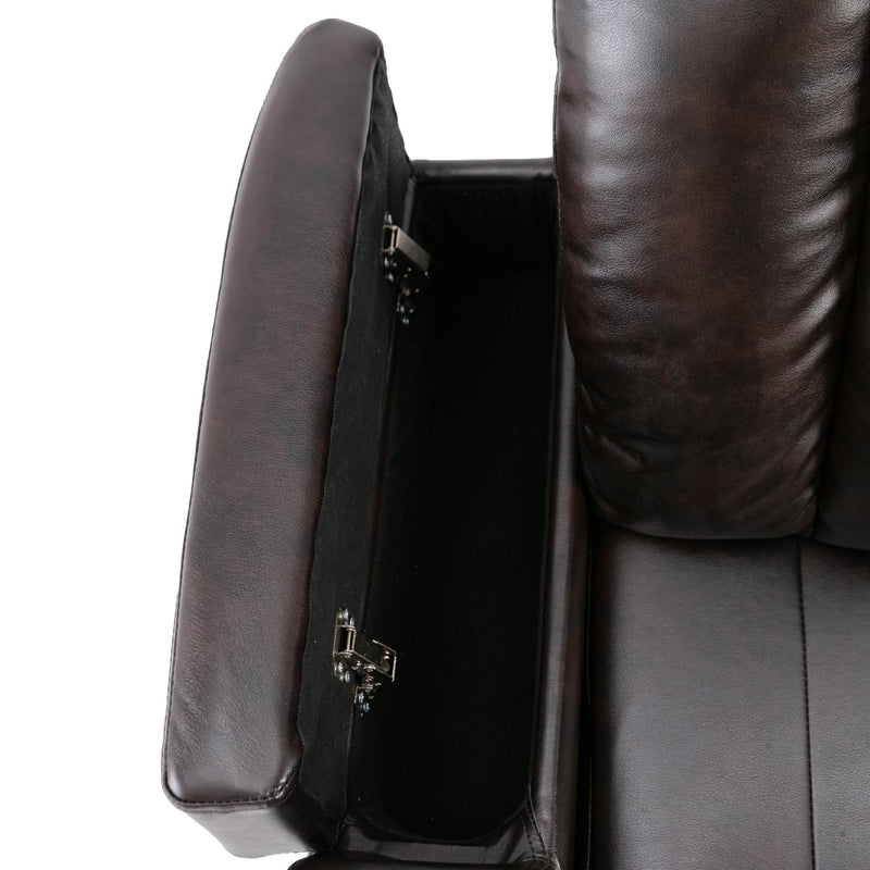 Power Recliner & Storage Arms, Cupholders, Swivel Tray Table And Cell Phone Stand