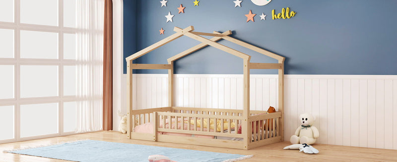 Bed House Bed Frame With Fence