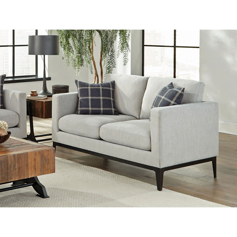 Saba - Cushion Back Loveseat With Pillow Top Arms - Light Gray