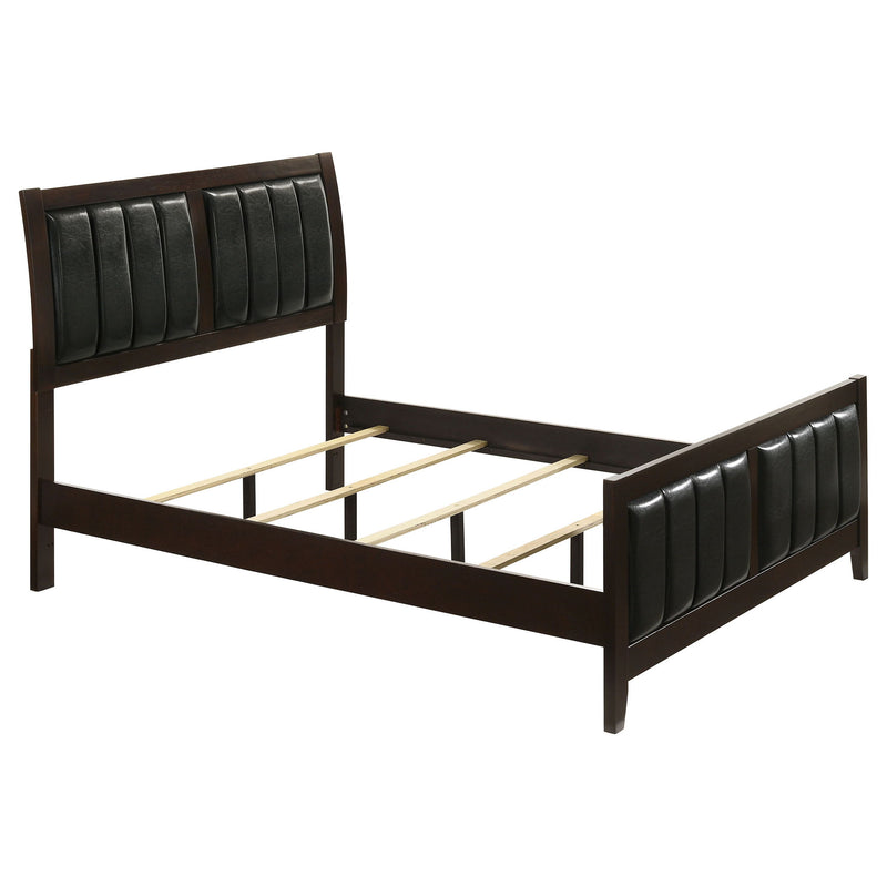 Full Panel Bed With Tufted Headboard Frame - Brown