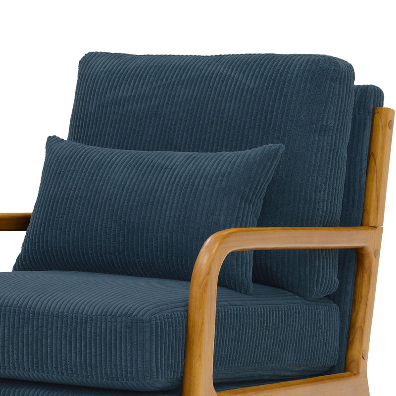Upholstered Armchair With Back Support Pillow