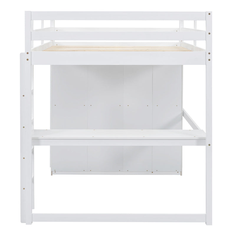 Loft Bed With Built In Wardrobe, Shelves And Drawers