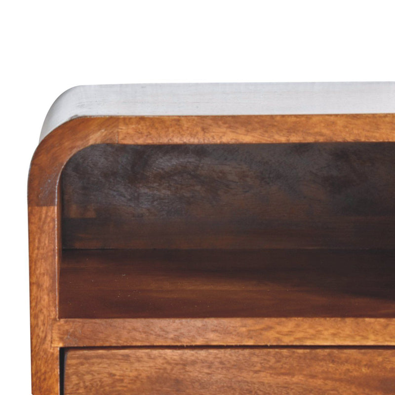 Curved Upper Slot Floating Nightstand