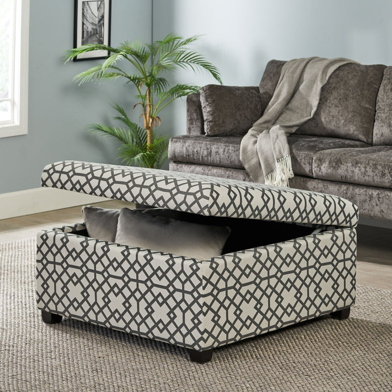 Richmond - Storage Ottoman With Unique Pattern And Ample Storage - Gray