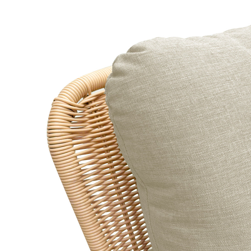 Contemporary Minimalist Wicker Rocking Chair With Soft Cushions
