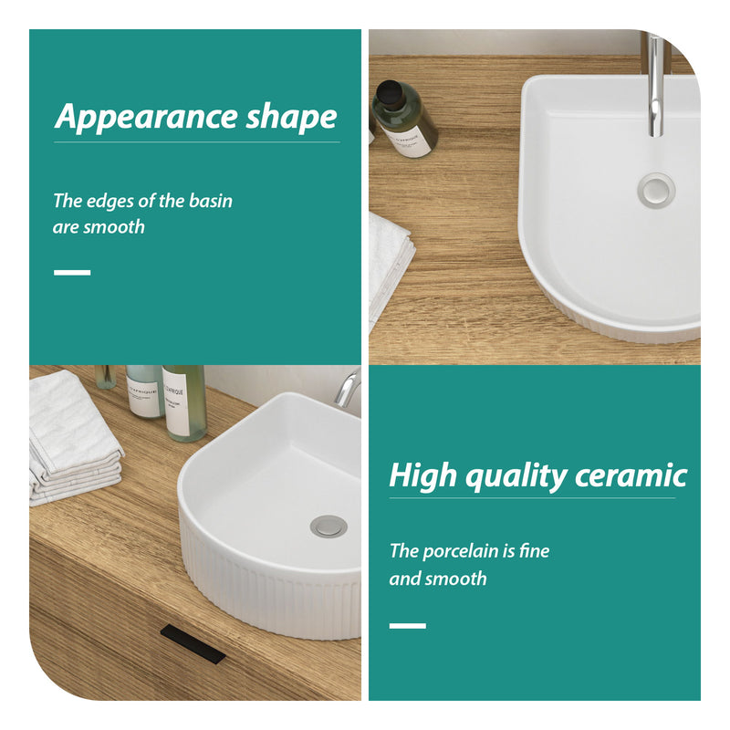 Vessel Bathroom Sink With Design - White