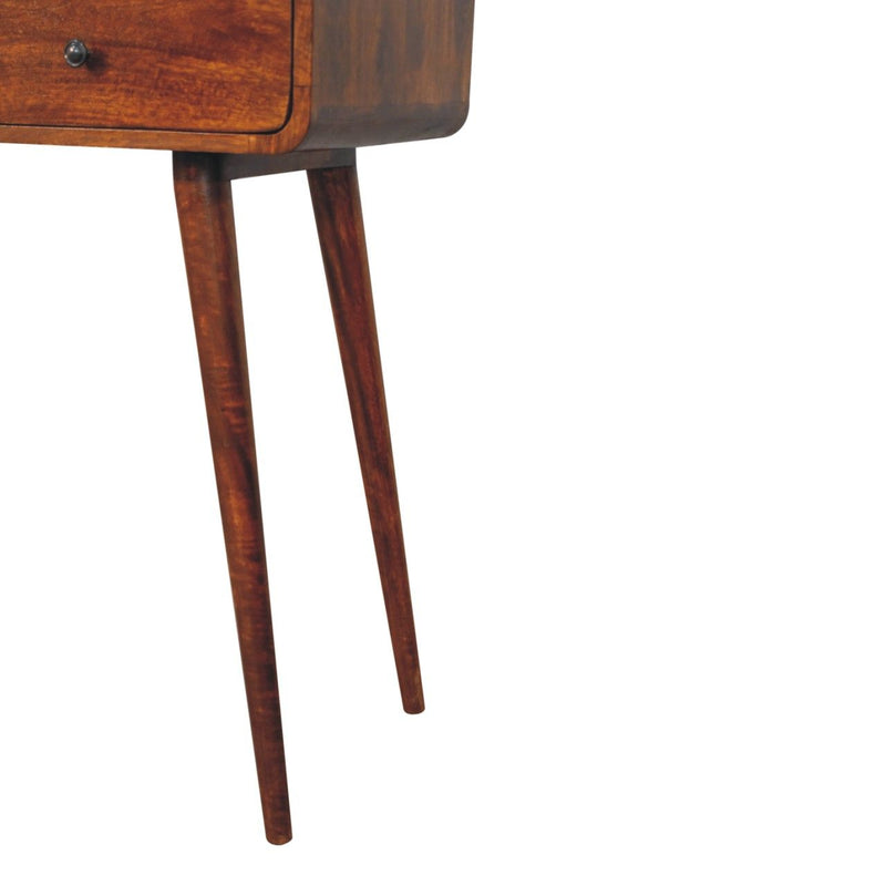 Triple Curved Console Table - Brown