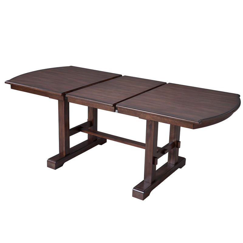 6 Piece Extendable Dining Table Set, Wood Table With Removable Leaf, 4 Upholstered Chairs And Bench - Cherry