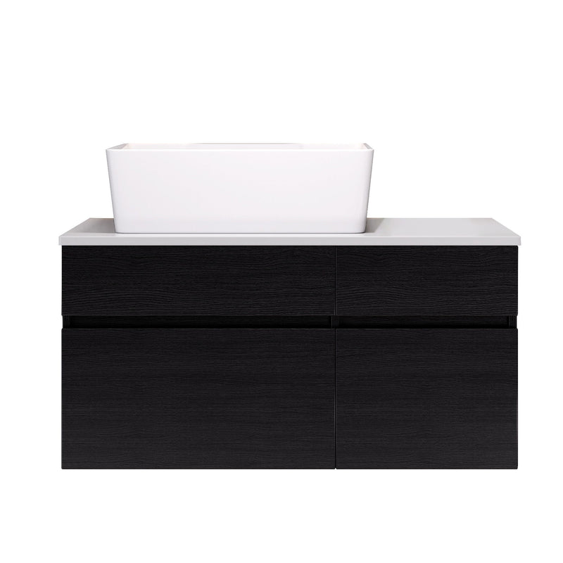 Floating Bathroom Vanity With Sink For Small Bathroom - White / Black