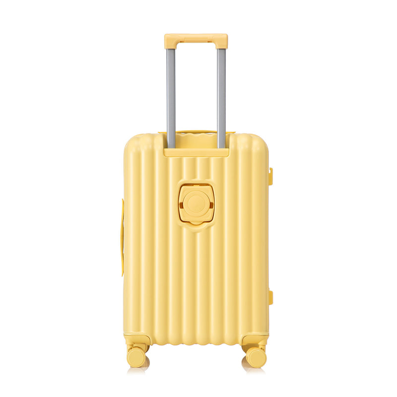 20" / 24" / 28" 3 Pieces / Set Spinner Wheel Luggage, Carry On Suitcase, With Cup Holder & USB Port & Phone Holder