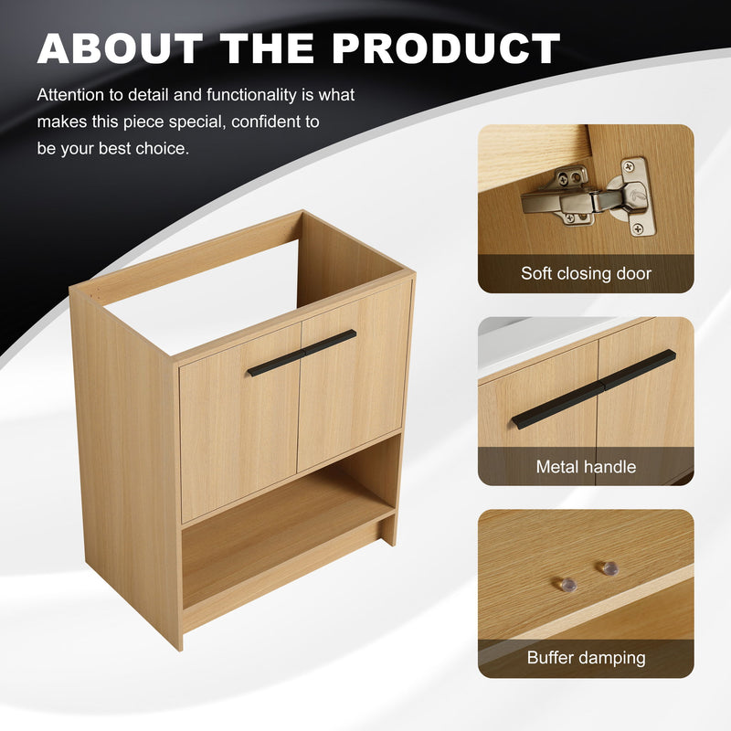 Modern Freestanding Bathroom Vanity With 2 Doors