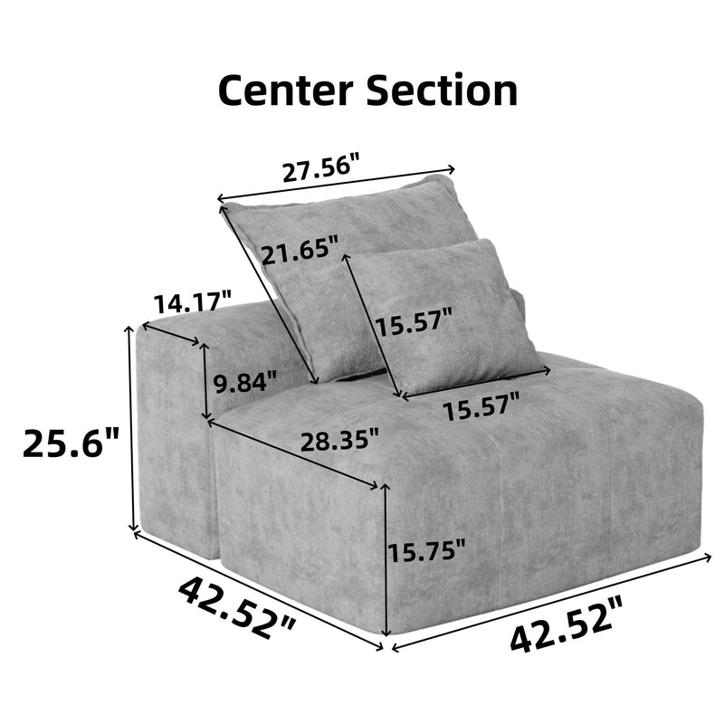 Modern Oversized Diy Combination Modular Sectional Sofa With Pillows