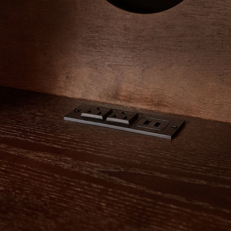 Nightstand With USB Ports & Outlet Hole, End Table With Drawer