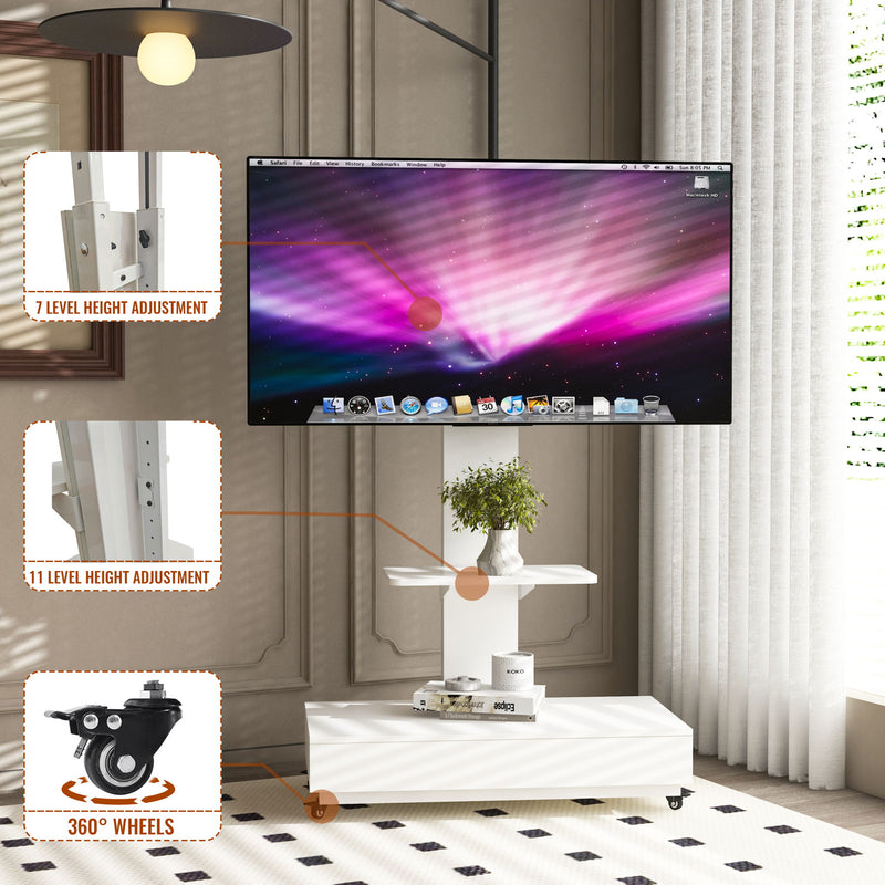 Adjustable Height Mobile TV Cart