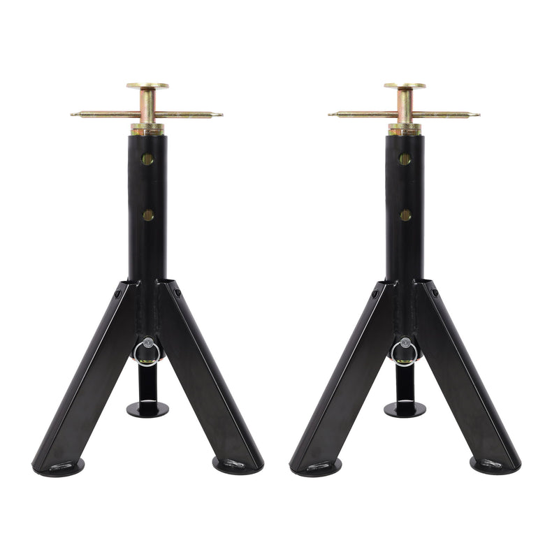 RV Adjustable Telescoping Stabilizer Jack Stand Supports Stabilizer, 16" To 30" (Set of 2) - Black