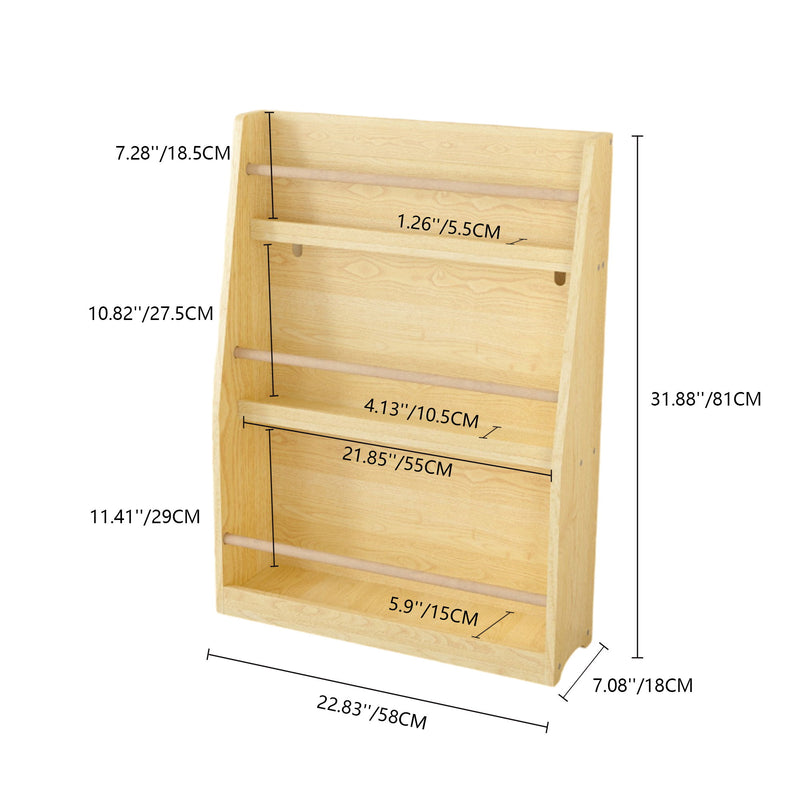 3 Tier Book Shelf, Compact Storage For Bedrooms