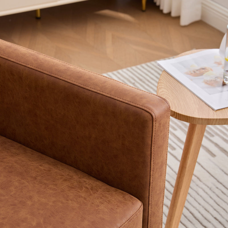 Modern Upholstered Square Swivel Accent Chair With 360 Degree Rotation