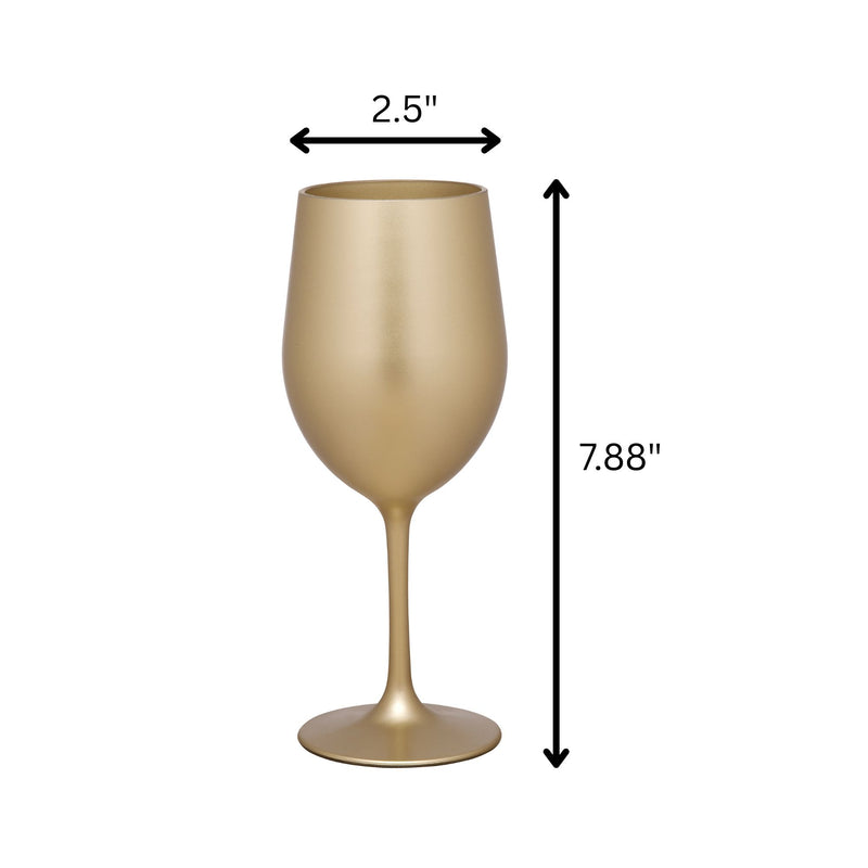 Leadingware Metallic Plastic Wine Glasses (Set of 4)