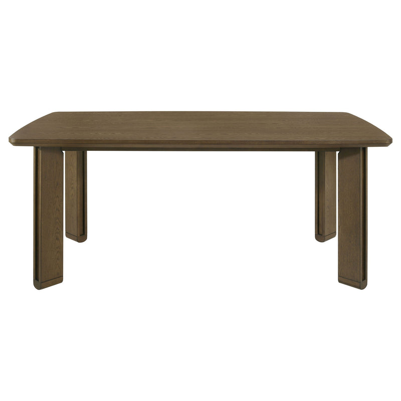 Crispin - 7 Piece Rectangular Dining Table Set With Upholstered Chairs - Brown