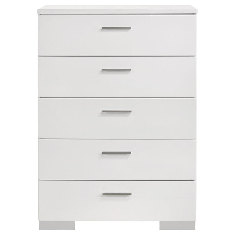 Dulcey - 5 Drawer Bedroom Chest - White