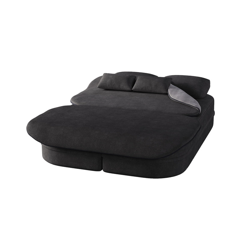 2 In 1 Foldable Sofa Bed With Multi Functional Blanket, Floor Lounge Sofa