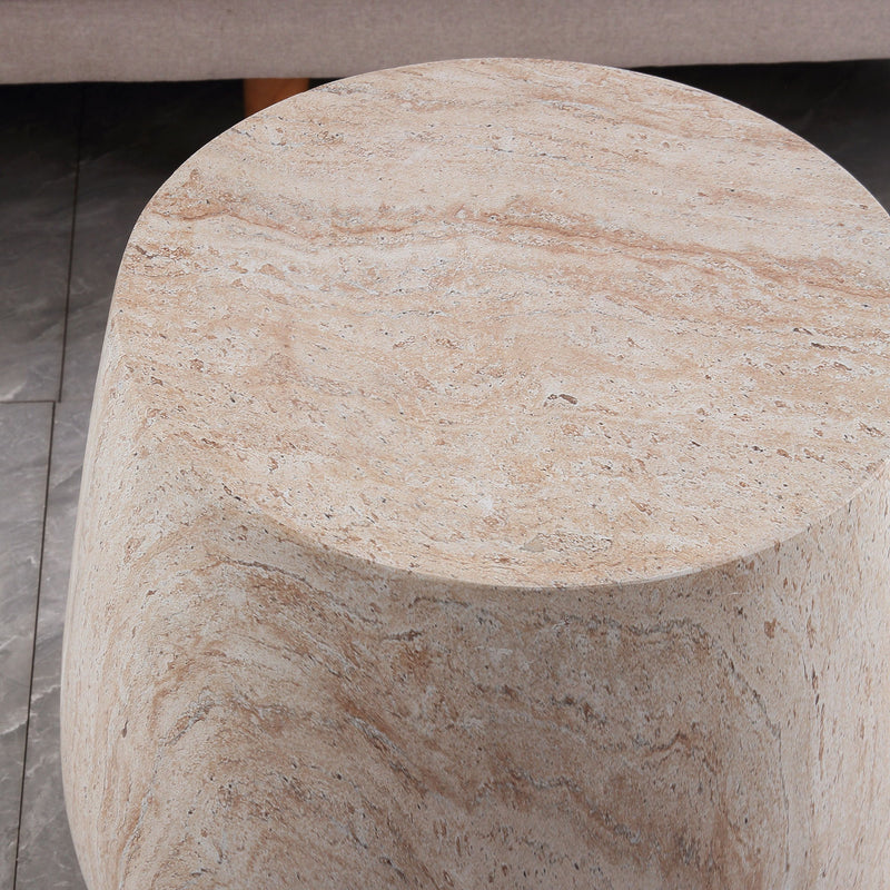 Drum Accent Coffee Table - Beige / Yellow