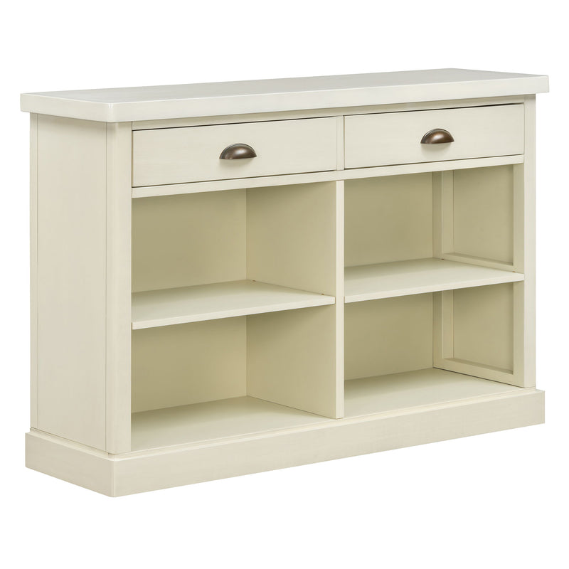 Console Table With 2 Drawers And Open Shelves
