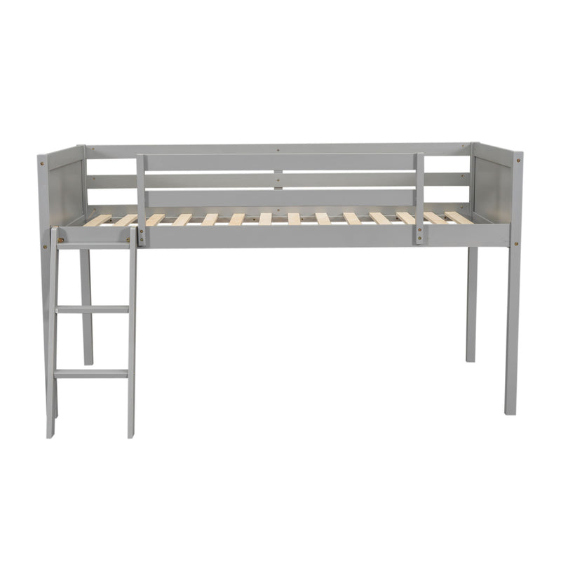 Low Loft Bed With Adjustable Ladder