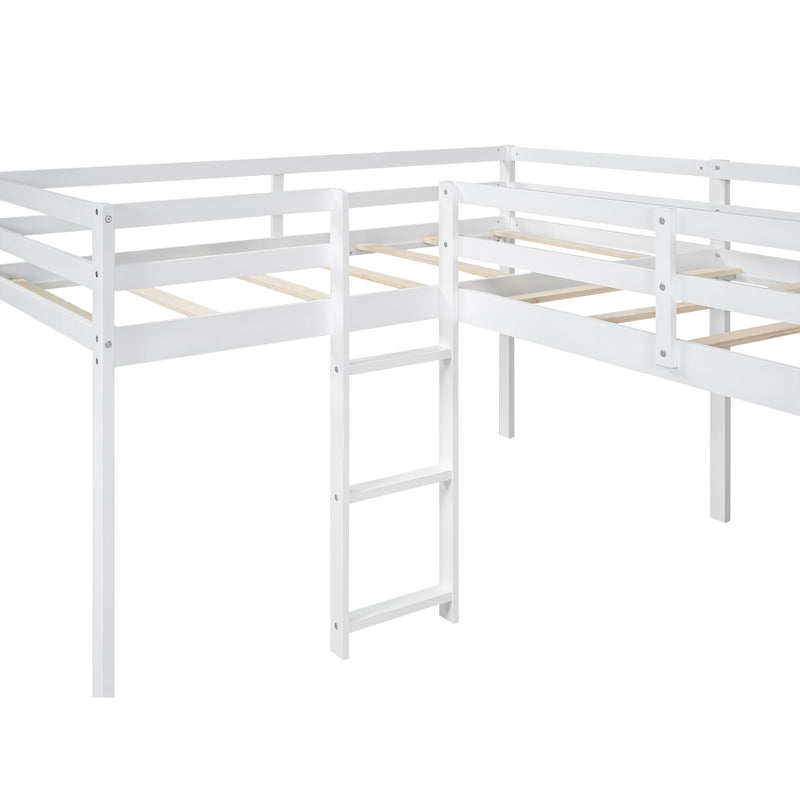 L Shaped Loft Bed With Ladder And Slide