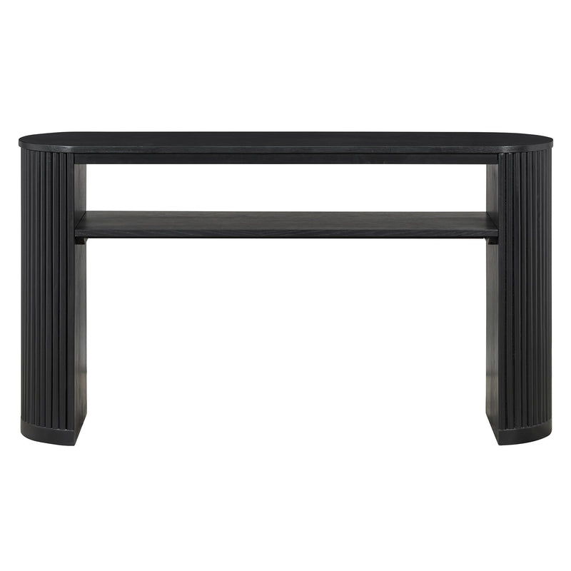 Console Table With Fluted Legs, Open Shelf