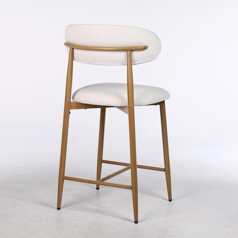 Upholstered Counter Height Bar Stools For Kitchen Island (Set of 2) - Beige