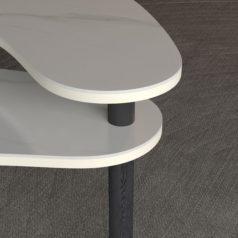 Rotatable Cocktail Table With Solid Legs, 360 Degree Rotating