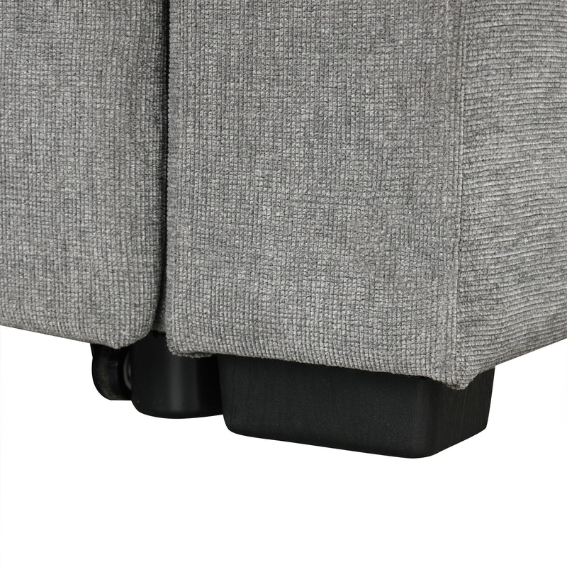 Modern 2 Seater Loveseat Sofa With Pull-Out Bed, Fabric, Built-In USB Ports & Cup Holders
