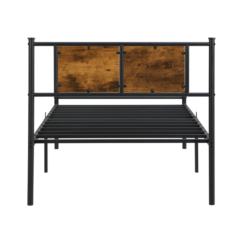 Modern Metal Bedframe With Headboard, Durable Steel Structure