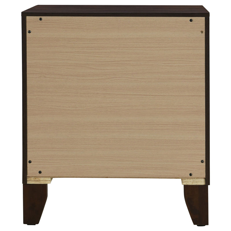 Anza - 2 Drawer Nightstand Bedside Table With Smooth Storage - Walnut