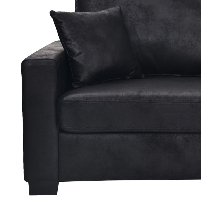 2 Seater Sofa, 2 Throw Pillows For Living Room