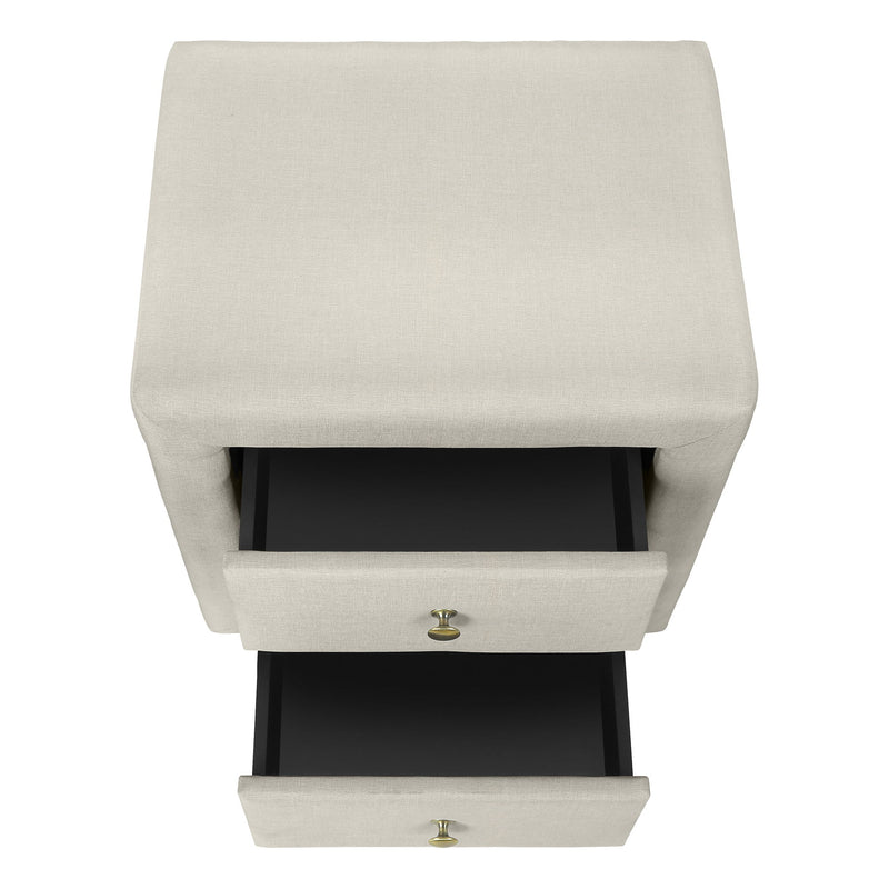 Nightstand, Storage Drawer Versatile Use, Upholstered, Transitional