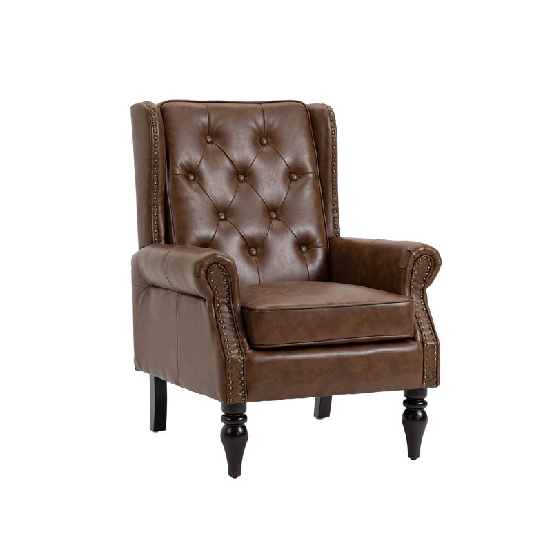 Modern Accent Armchair With Sturdy Wood Legs