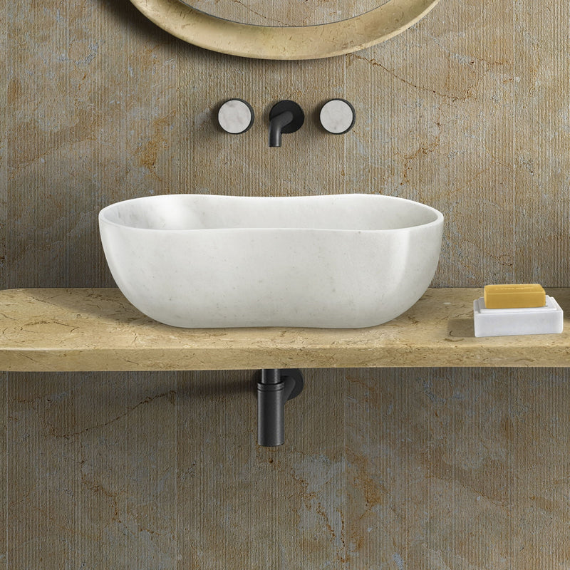 Bathroom Vessel Sink With Wavy Design