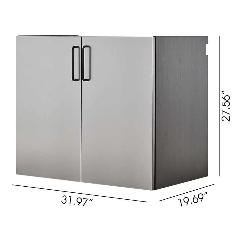 Astro Series - Wall Mounted Base Door Storage Cabinet - Metallic Gray