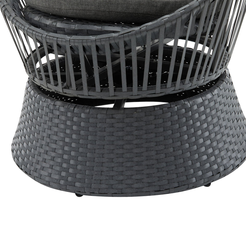 Modern Swivel Wicker Lounge Chair With Round Design